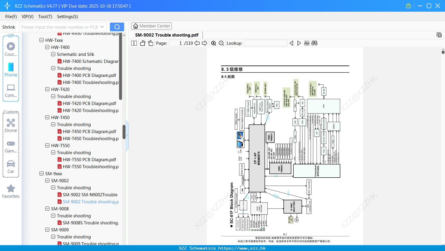 Samsung SM-9002 Trouble Shooting